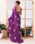 Sudathi Ready To Wear Dark Purple Printed Silk Saree